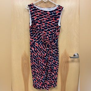 Cache Sleeveless Dress Fully Lined To Knee Print Size 10 Worn 1x Near Mint Cond